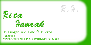 rita hamrak business card